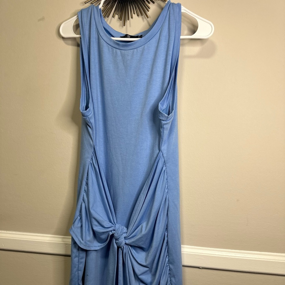 Chic Sky Blue Sleeveless Maxi Dress
